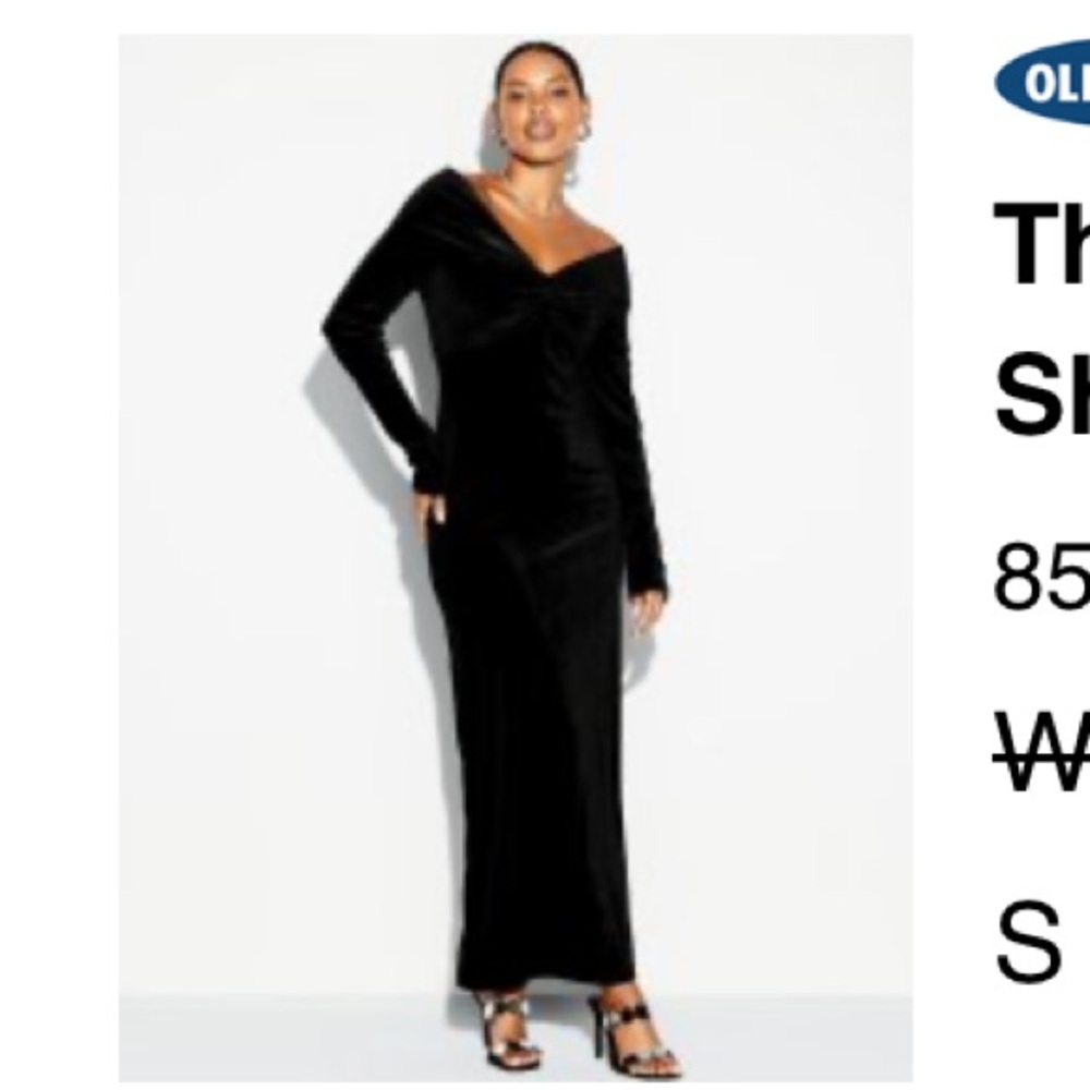 NWT Old Navy Velvet Off Shoulder Maxi Dress